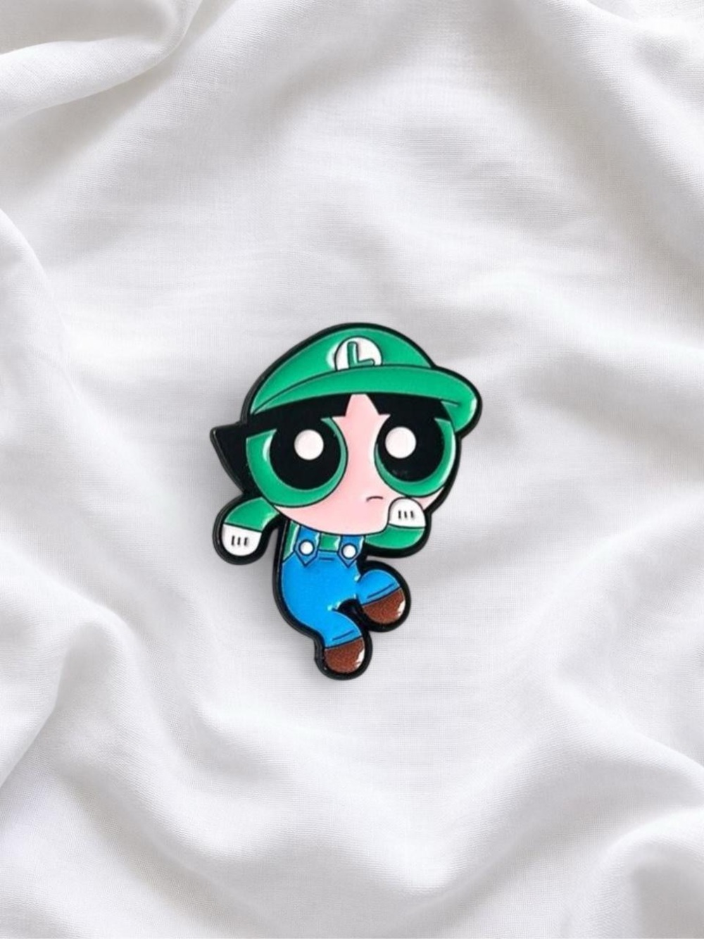 Green Cartoon Character Enamel Pin - powerpuff girls buttercup